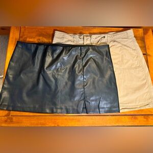 H&M Gently Worn Vegan Leather and Cargo Skirts. Sizes XL/16